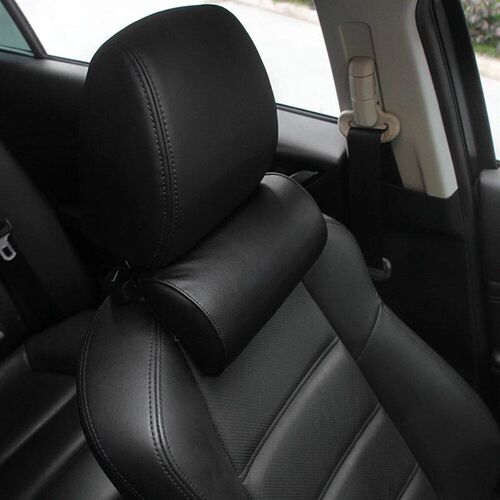Car Seat Neck Pillow Leather Head Safety Support Pad Auto He