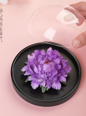 素茗《花开富贵》手工牡丹陶瓷花香薰摆件客厅书房办公室车载装饰