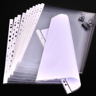 100pcs A4 Sheet Protectors 11holes Transparent Plastic Bag P
