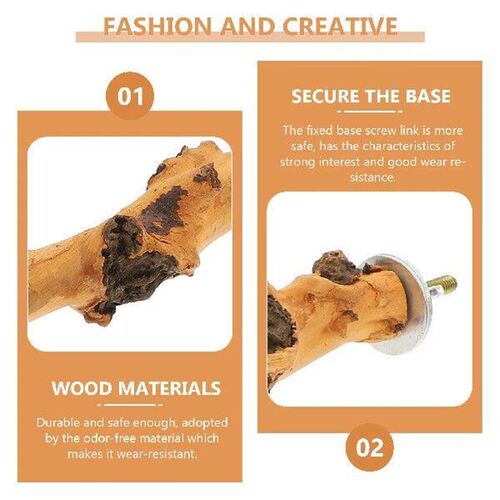 2 Pcs Parrot Chew Perches Bird Standing Stick Cage