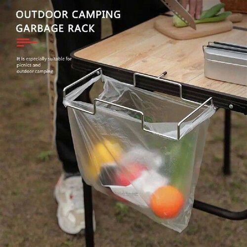 Stainless Steel Trash Bag Holder Portable Metal Support