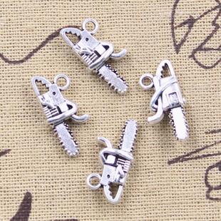 15pcs Charms Tools Saw Chainsaw 10x20x6mm Antique Silver Col