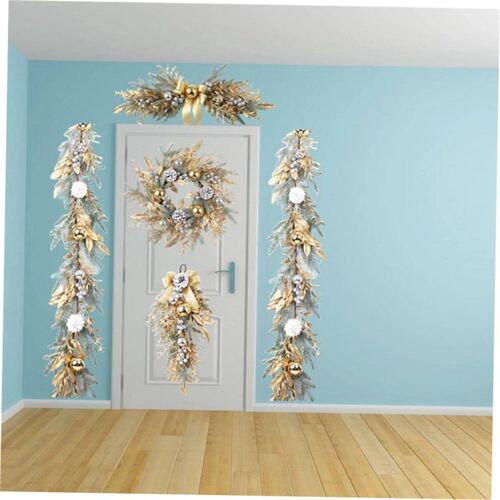 2024 Christmas Wreath Hanging Door New Year Garland Rattan B