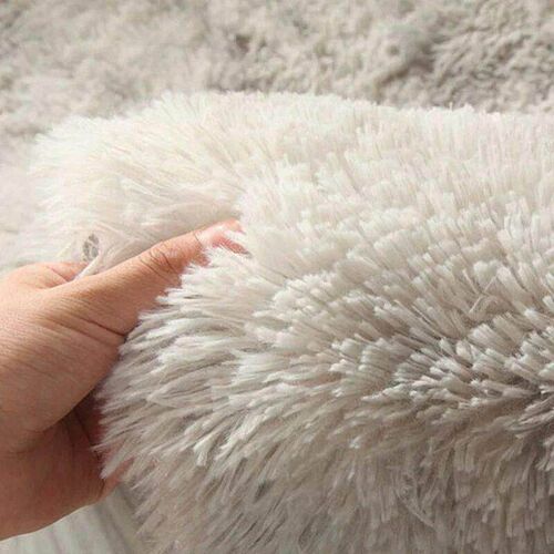 Fluffy Round Rugs For Girls Bedroom Soft Shaggy White Carpet