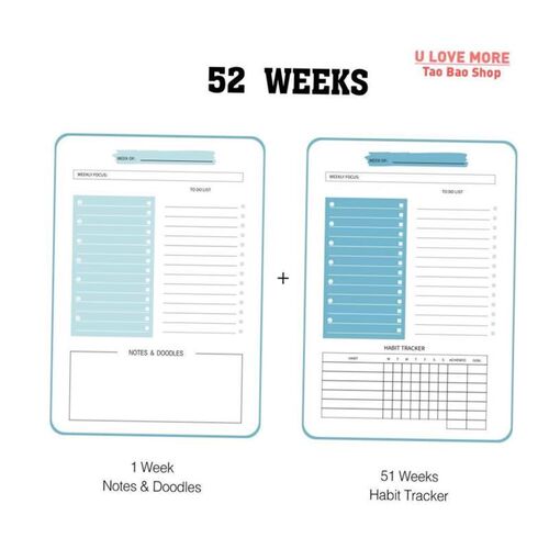 A5 Agenda Planner Notebook Diary Weekly Planner Goal Habit S