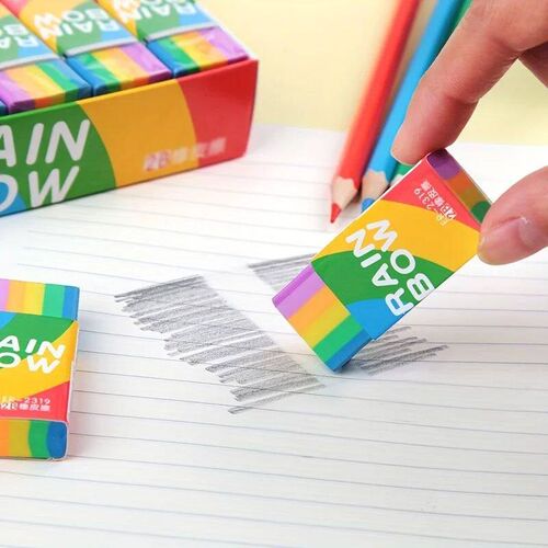1 Pcs Rainbow Eraser Pencil Eraser Stationery Soft 2B Eraser