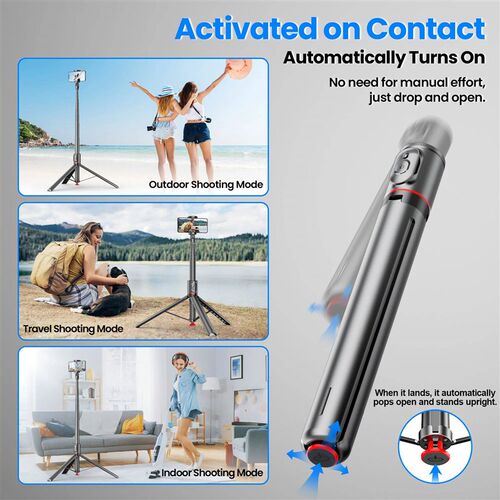 TT01 Portable 70 Inch All-in-one Auto Pop Open Tripod Blueto