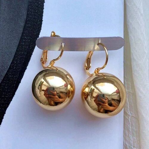 Smooth Ball-Shape Drop Dangle Earring for Women Creative Whi