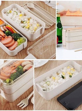 900ml Bento Box for Kids 3 Stackable Lunch Box Leak-proof Po