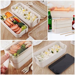 900ml Bento Box for Kids 3 Stackable Lunch Box Leak-proof Po