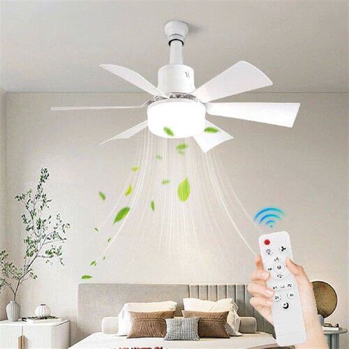 Screw in Ceiling Fan in Light Socket with Remote 3 Speeds