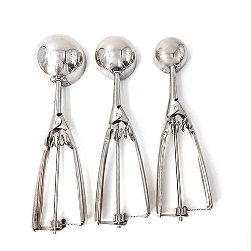 Stainless Steel Ice Cream Scoop Spring Handle Mash Potato Wa