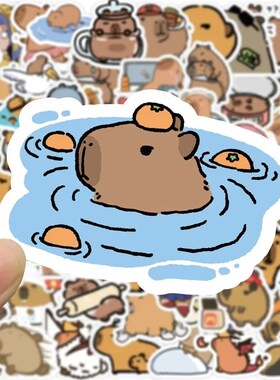 10//50/100pcs Cute Cartoon Capybara Stickers Kawaii Kids Dec
