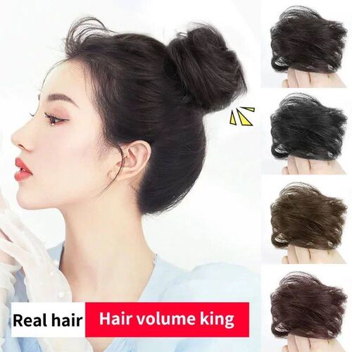 Fluffy Wig Loop Invisible Seamless Bun Natural Synthetic Hai