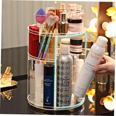 360 Degree Rotating Cosmetic Storage Box Makeup Organizer