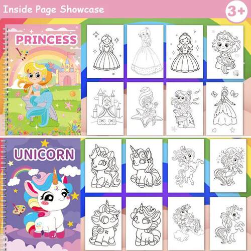 English Kids Watercolor Coloring Drawing Book,Built-in Pain