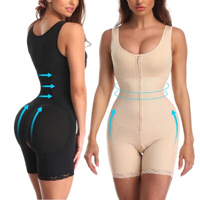 Zip Waist Lace Slimming Shaper Corset Control Shapewear Butt