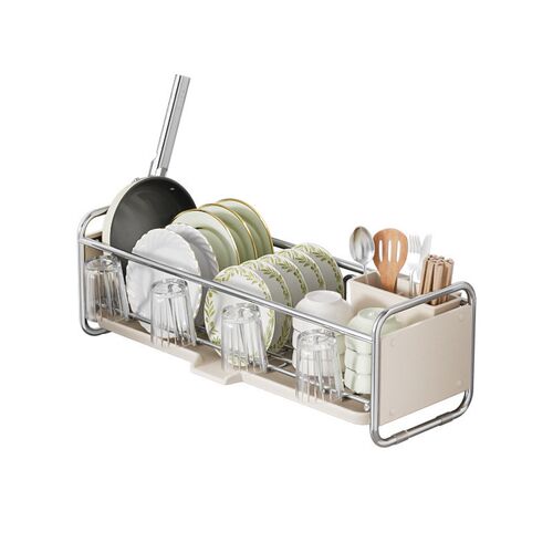 Stainless steel dish drying rack kitchen storage cup holder