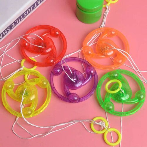 1PCS Luminous Hand Pull Luminous Flashing Rope Flywheel Toy