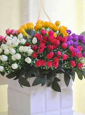 36Heads Artificial Pink Flowers Fake Bouquet Xmas Wedding Ho