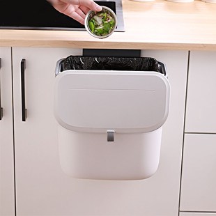Plastic wall mounted trash can with sliding cover kitchen