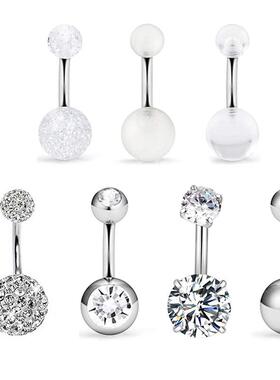 1pc 14G Belly Button Ring Navel Nombril Piercing Surgical St