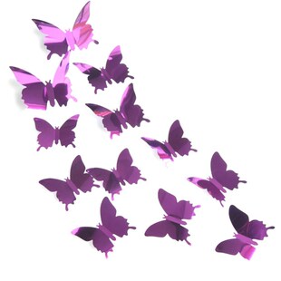 12Pcs Wall Art Mirror Decal Butterfly lot Sticker