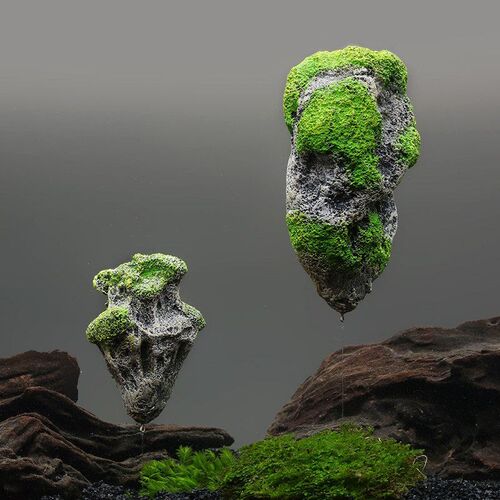 Floating Rock Suspended Artificial Stone Aquarium Decor Fish