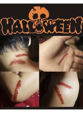 3pcs Halloween stickers Scar tattoos waterproof stickers贴纸