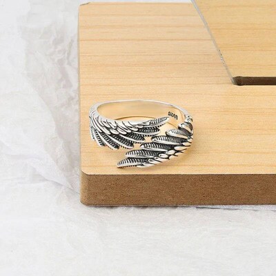 Sole Memory Vintage Thai Silver Feather Wings Silver Color F