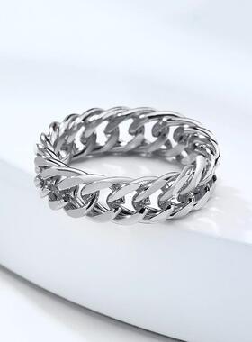 Mens Miami Cuban Chain Ring ,6MM Stainless Steel Curb Link B