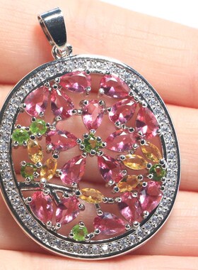 46x33mm Multi Color Blue Violet Tanzanite Iolite Tourmaline