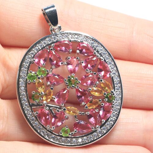 46x33mm Multi Color Blue Violet Tanzanite Iolite Tourmaline