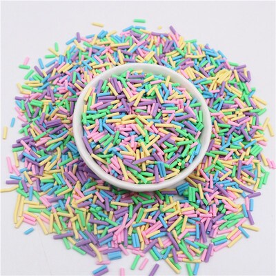 Colourful Mix Cylindrical Polymer Clay Slices Sprinkles for