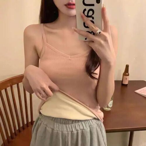 Winter Velvet Thickened Undershirt Women Solid Color Slim Co