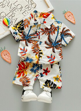 0-5Y Kids Baby Boy Clothes Boho Summer Floral Print Sets 2Pc