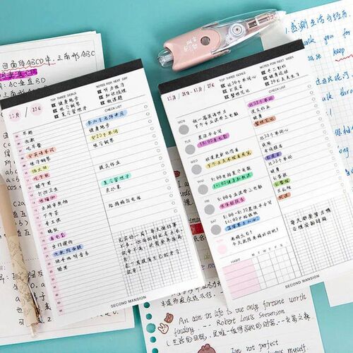 60 Sheets Weekly Planner Notepad, Tear-Off Time Block Planne