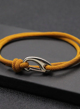 New Adjustable 3mm Thin Cord Bracelet Homme Double Layer