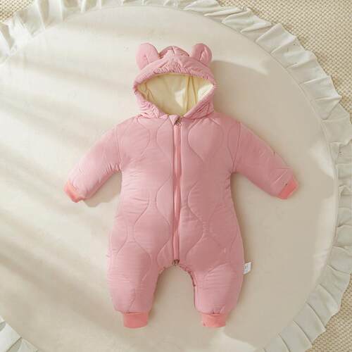 Baby Baby Jumpsuit Fleece-lined Plus tton Go Out Ha Clothes
