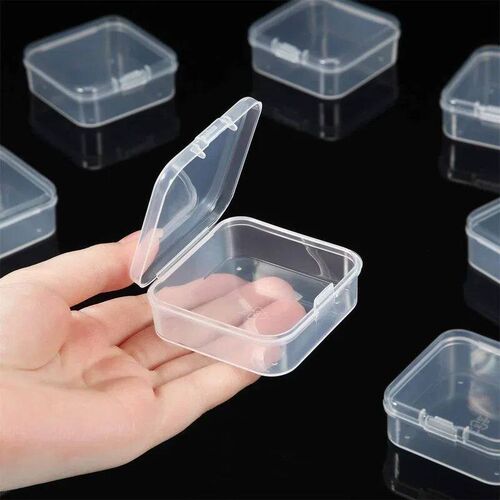 48Pcs 4.3*4.3*2cm Mini Clear Plastic Storage Box Containers