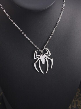 Kpop Fashion Spider Halloween Pendants Round Cross Chain Men
