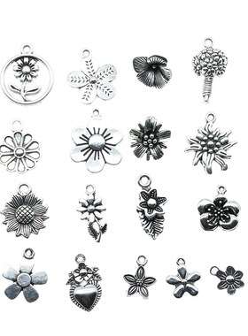 20pcs Flower Charms Antique Silver Color Sunflower Charms Je