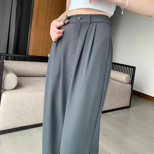 Narrow version of wide-leg pants for women, summer thin new