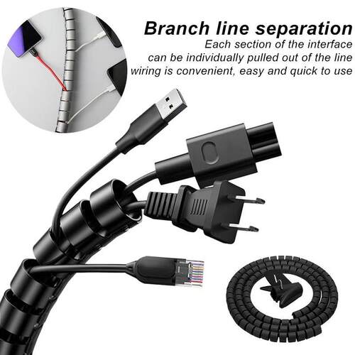 Black Cdable Wire Protector Cable Organizer Management Pipe
