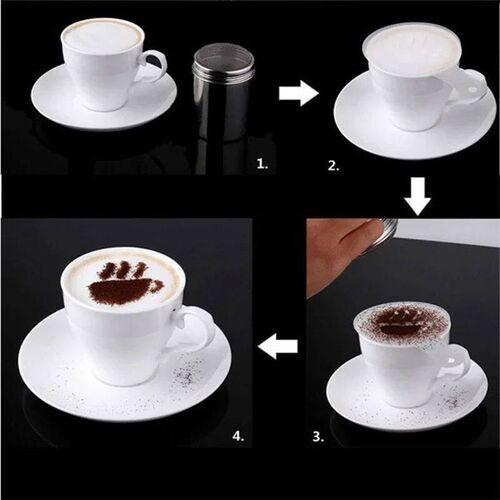 16Pcs/Set Coffee Mold Latte Cappuccino Barista Art Stencils