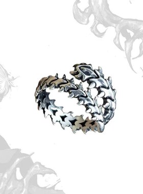 Vintage Gothic Keel Spine Rings For Women Men Antique Silver
