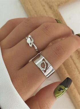 LATS Silver Color Punk Spaceship Planet Rings for Women Men