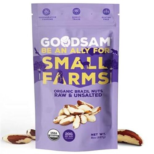 GoodSAM Organic Raw Brazil Nuts 0.5lb, Unsalted, Gluten F