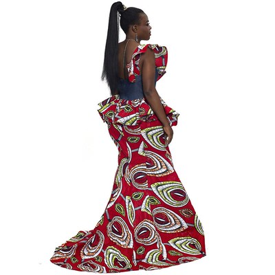 Africa Dress for Women for Evening Party One Shoulder Wax Pr