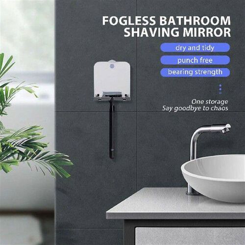 ABZJ Anti-Fog Shower Mirror, Fogless Bathroom Shaving Mirror